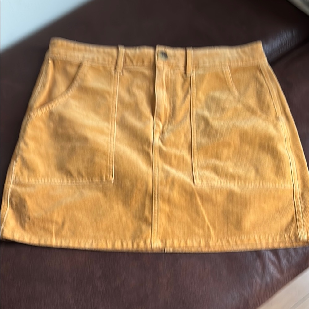 American Eagle Outfitters Yellow A-Line Cargo Mini Skirt
